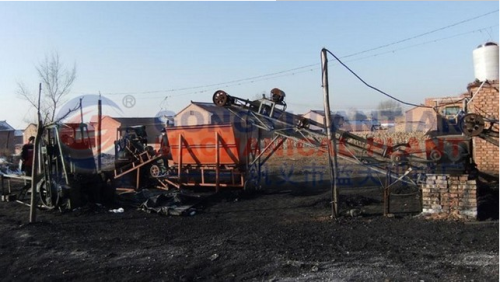 Briquette production scene in Kenya